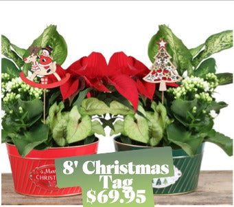 8" Christmas Tag Planter