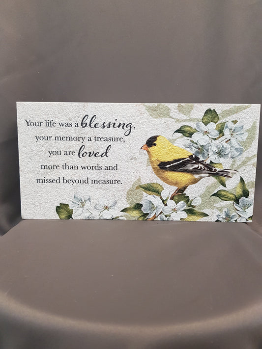 "Blessings" Marble Memorial Stone