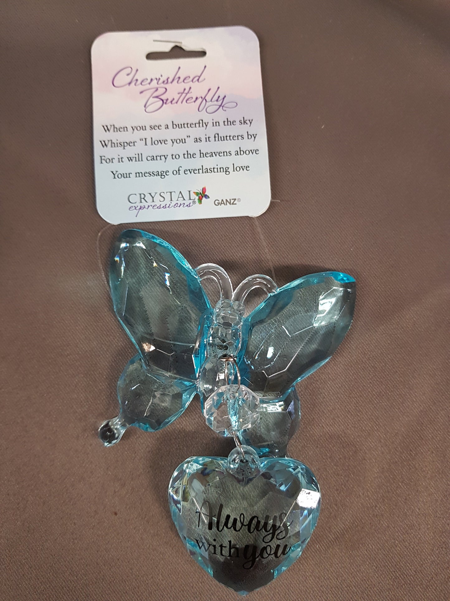 "Always With You" Hanging Butterfly Crystal