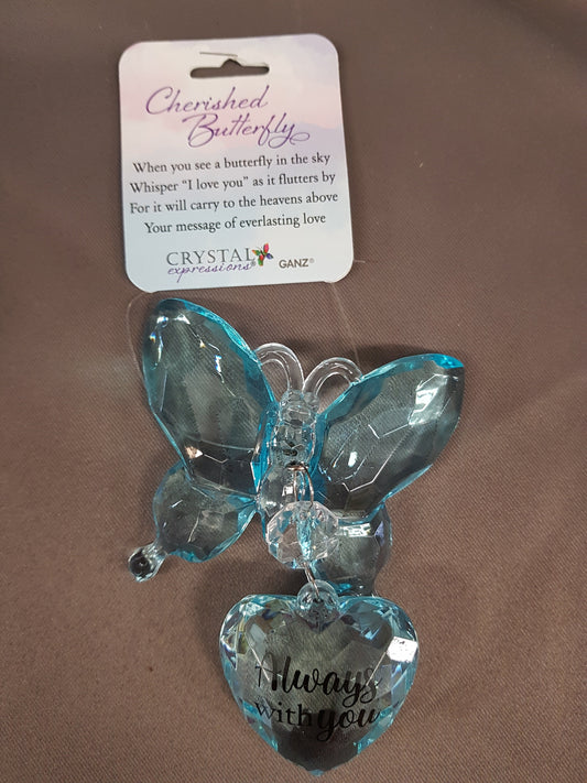 "Always With You" Hanging Butterfly Crystal